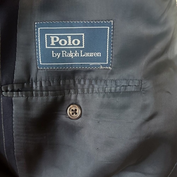 Polo Ralph Lauren Virgin wool pinstripe suit jacket 46L - Picture 2 of 14